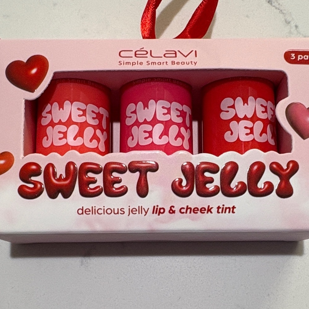 Célavi Sweet Jelly Lip & Cheek Tint Set - Vibrant Red - Picture 2 of 4